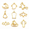 Halloween Zinc Alloy Open Back Bezel Pendants PALLOY-X0037-66G-1