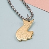 Stainless Steel Couple Fox Pendant Box Chain Necklaces Set PW-WG38AEC-01-4