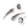 Rose Flower 316 Surgical Stainless Steel Pave Cubic Zirconia Ear False Plugs for Women EJEW-Z050-45A-AS-2