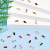 24Pcs 12 Colors Brass Cubic Zirconia Charms FIND-HS0001-13-5