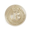 Golden Tone Crown Initial Wax Seal Brass Stamp Heads AJEW-A065-01B-1