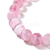 Dyed Natural Selenite Round Beaded Stretch Bracelet for Women BJEW-G697-02B-4