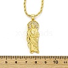 Brass Micro Pave Clear Cubic Zirconia Saint Jude Pendant Necklaces NJEW-C071-01C-G-5