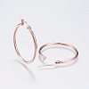 304 Stainless Steel Hoop Earrings EJEW-F105-08RG-2