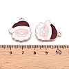 Christmas Theme Rack Plating Alloy Enamel Pendants ENAM-T021-15KCG-3