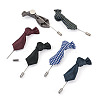 Crafans 6Pcs 6 Colors Polyester Stripped Tie Brooch AJEW-CF0001-21-10