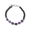 6Pcs 6 Colors Natural & Synthetic Gemstone & Glass Round Beaded Bracelets for Women BJEW-JB12210-4