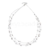 Natural Quartz Crystal 3 Layer Necklaces NJEW-JN05052-4