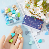 40Pcs 10 Colors Heart Silicone Beads SIL-SC0001-96-3