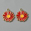 Light Gold Plated Alloy Enamel Pendants ENAM-WH0001-36LG-06-1