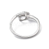 Rhodium Plated 925 Sterling Silver Clear Cubic Zirconia Ring Components STER-C011-01P-3