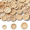 100Pcs 5 Styles Wooden Buttons BUTT-YW0001-03-1