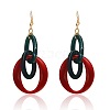 Acrylic Oval with Ring Dangle Earrings FS-WG43E6C-02-1