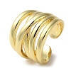 Rack Plating Brass Criss Cross Open Cuff Rings RJEW-K249-07G-1