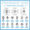 24Pcs 12 Styles Hammered 304 Stainless Steel Beads STAS-TA0006-52-4