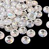 Transparent Resin Rondelle European Beads RESI-S023-01-3