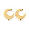 Ion Plating(IP) 304 Stainless Steel Crescent Moon Links Connector Charms STAS-S135-07G-1