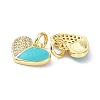 Eco-Friendly Brass Micro Pave Clear Cubic Zirconia Enamel Pendant ZIRC-C021-45G-10-2