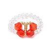 Butterfly Glass Stretch Rings for Women RJEW-JR00770-2