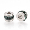 201 Stainless Steel Polymer Clay Rhinestone Inlaid Beads LS-RB-YWC0001-02B-1