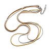 304 Stainless Steel Multi Layered Flat Snake Chain Necklaces NJEW-H043-08MC-1