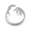 Non-Tarnish 304 Stainless Steel Cuff Rings RJEW-G299-01P-3