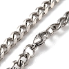 304 Stainless Steel Cuban Link Chain Necklaces for Men NJEW-B117-01D-P-1