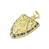 Real 18K Gold Plated Brass Micro Pave Cubic Zirconia Pendants KK-H472-15G-01-2