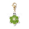 Sea Turtle Glass Seed Beads Pendant Decoration HJEW-MZ00124-02-1