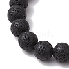 Natural Lava Rock Beaded Stretch Bracelets BJEW-JB11000-02-4