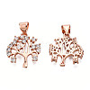 Brass Micro Pave Cubic Zirconia Pendants ZIRC-T006-05RG-2