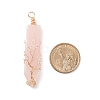 Natural Rose Quartz Big Pendants PALLOY-JF01557-03-4