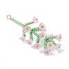 Glass Seed Beaded Flower Big Pendants PALLOY-MZ01184-03-3
