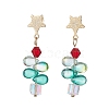 304 Stainless Steel with Glass Stud Dangle Earring EJEW-TA00530-1