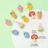 12Pcs 6 Styles Opaque Resin Fruit & Vegetable Pendants RESI-YW0001-56-3