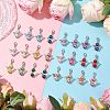 24Pcs Glass Pearl & Alloy Angel Pendant Decorations HJEW-JM02834-2