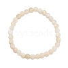 Natural Topaz Jade Faceted Nugget Beads Stretch Bracelet BJEW-JB07218-02-1