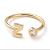 Brass Micro Pave Clear Cubic Zirconia Cuff Rings RJEW-Z005-Z-G-1