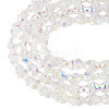 Electroplate Transparent Glass Beads Strands GLAA-TAC0028-009C-1