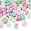 50Pcs 5 Colors Electroplate Opaque Glass Beads EGLA-TA0013-16-3