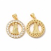 Rack Plating Brass Micro Pave Cubic Zirconia Pendants KK-H436-10G-1