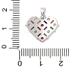 Brass Micro Pave Cubic Zirconia Pendants KK-A232-03P-3