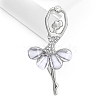 Ballet Dancer Alloy Rhinestone Brooches for Backpack Clothes PW-WG8EE58-02-2