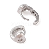 Brass with Clear Cubic Zirconia Hoop Earring LS-EJEW-Q385-03P-2