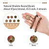  Natural Unakite Round Beads Strands G-NB0004-87B-2