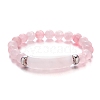 Natural Rose Quartz Beaded Stretch Bracelets PW-WG4B4E2-01-1