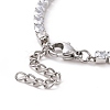 304 Stainless Steel Rhinestone Strass Chain Bracelets STAS-B021-14P-A-4