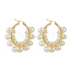 Natural Pearl Beaded Hoop Earrings EJEW-JE05168-02-1