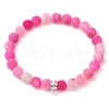 Natural Weathered Agate Beads Stretch Bracelets for Women BJEW-JB11412-3