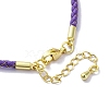 Polyester Cord Braided Bracelet Makings MAK-Z003-01G-20-3